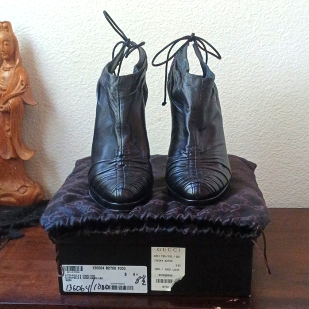 Gucci Black Ankle Boots with Stiletto Heels